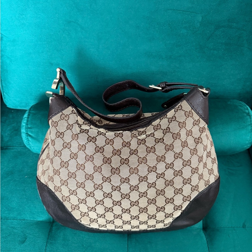 Gucci GG Charlotte Monogram Canvas and Leather Shoulder Bag